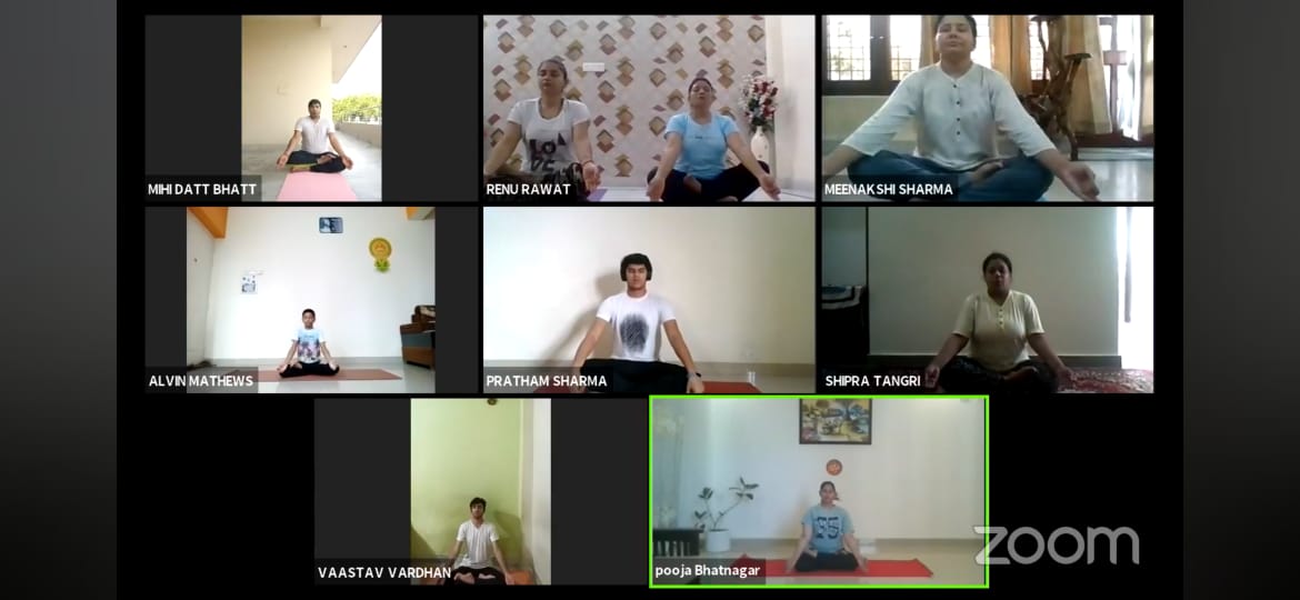Online Yoga session for the students and the parents